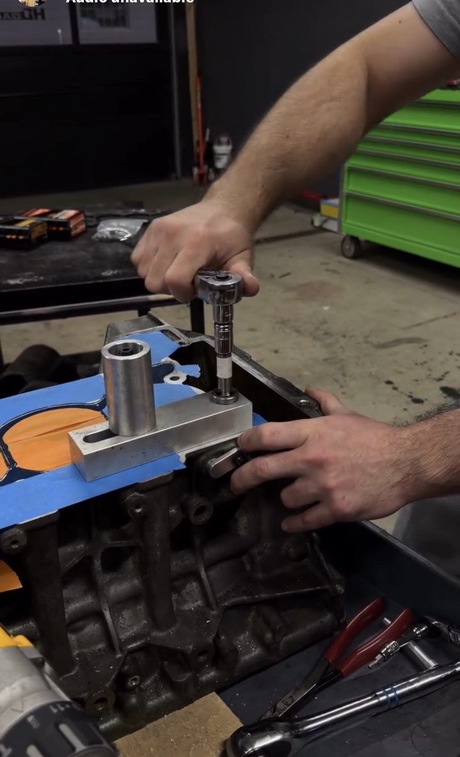 BMW engine build in progress